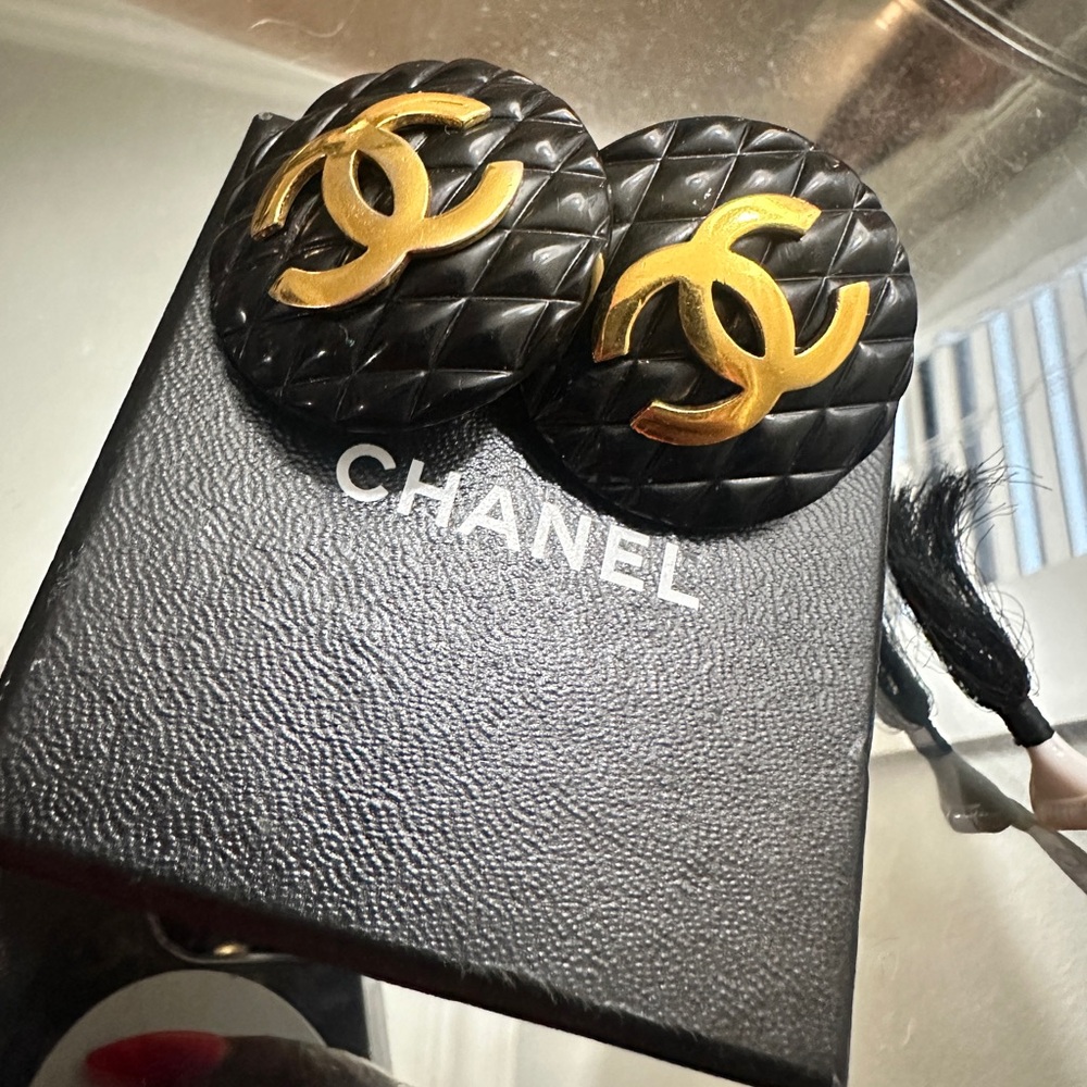 Authentic Classic button style Chanel clip-ons